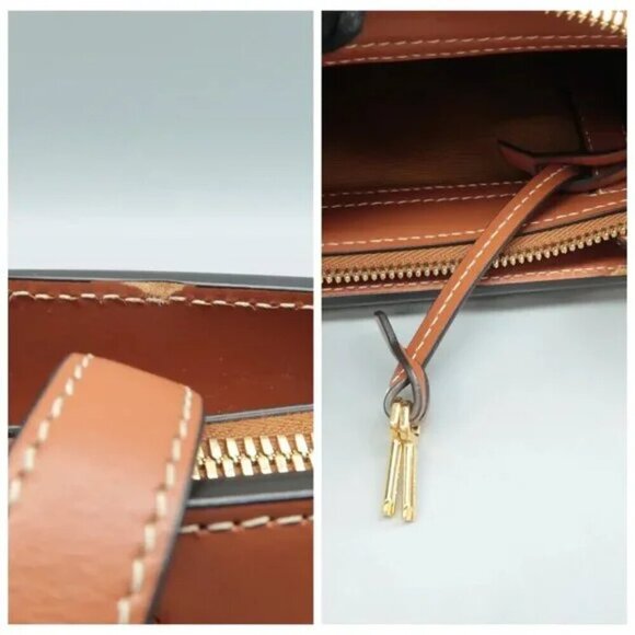 100% Authentic CELINE Cabas Brown Canvas Shoulder Bag 1440-081324 - Picture 7 of 12